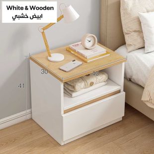MDF Bedside Table with Drawer and Shelf 41 × 40 × 30 cm