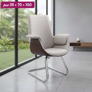 كرسي مكتب من جلد صناعي مع قاعدة معدنية 100 × 70 × 39 سم