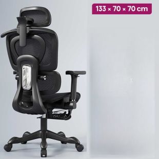 Mesh Fabric Office Chair with Footrest 133 × 70 × 70 cm - Without Installation