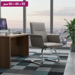 كرسي مكتب من الجلد الصناعي مع قاعدة معدنية 93 × 65 × 60 سم