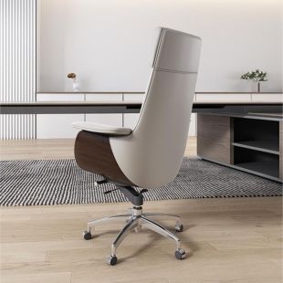 Faux Leather Office Chair with Wood Pattren 130 × 75 × 62 cm