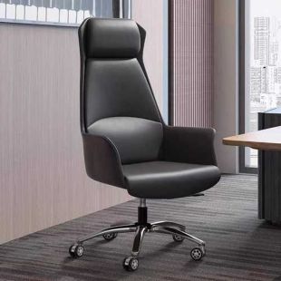 Office Chair Faux Leather with Metal Base 134 × 75 cm