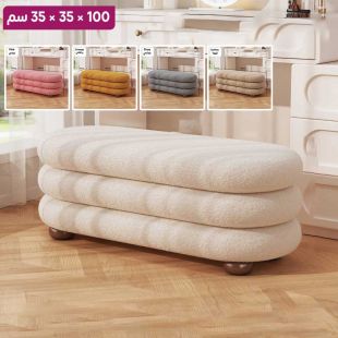 مقعد تسريحة طويل من الصوف الصناعي 100 × 35 × 35 سم