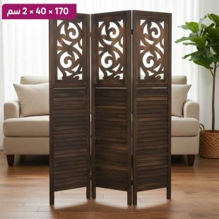 فاصل قابل للطي بتصميم ريترو من خشب البولونيا 170 × 40 × 2 سم