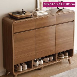 5-Tier Engineered Wood Shoe Rack with Drawers - Without Installation