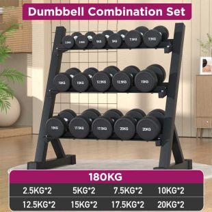 Professional Men’s Dumbbell Combination Set 180KG with Rack