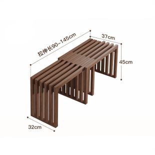 Extendable Wooden Bench 90 to 145 cm - 6Pcs