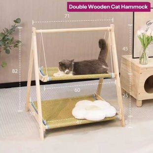 أرجوحة قطط خشبية مزدوجة