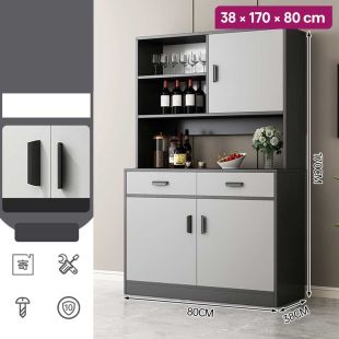 Multi-Purpose MDF Storage Cabinet with Doors and Drawers 38 × 170 × 80 cm - Without Installation