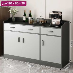 منظم من خشب MDF متعدد الإستخدامات مع أبواب وأدراج - 38 × 80 × 120 سم - بدون تركيب