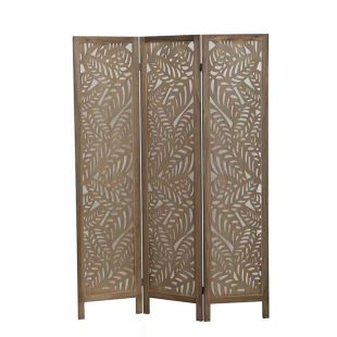 Paulownia Wood Foldable Botanical Leaf Design Divider 170 × 40 × 2 cm
