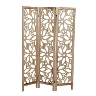 Paulownia Wood Foldable Classic Floral Design Divider 170 × 40 × 2 cm