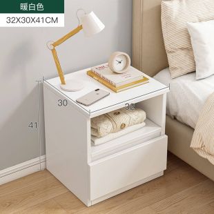 MDF Wood Bedside Table with Drawer and Shelf 41 × 32 × 30 cm