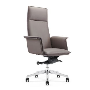 Faux Leather Office Chair with Metal Base and Wheels 130 × 65 × 65 cm