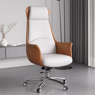 Office Chair Faux Leather with Aluminum Base 126 × 53 cm