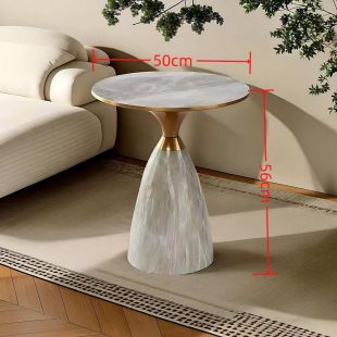 Marble Top Side Table with Modern Steel Base