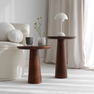 Set of 2 Pine Wood Side Table