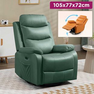 Tech Fabric Swivel Reclining Lounge Chair 105 × 77 × 72 cm