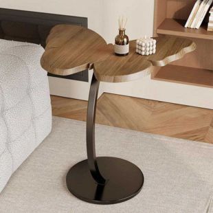 طاولة جانبية بتصميم فراشة خشب MDF وإطار حديد 43×33×58 سم - بدون تركيب