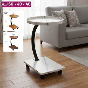 طاولة جانبية دائرية من خشب MDF وإطار حديد 40×40×60 سم