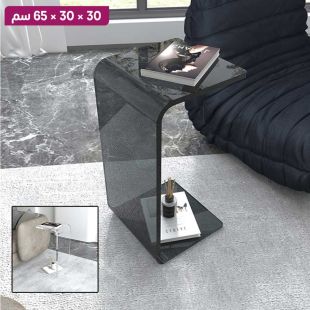 طاولة جانبية شفافة من الأكريليك بتصميم منحني عصري 30×30×65 سم