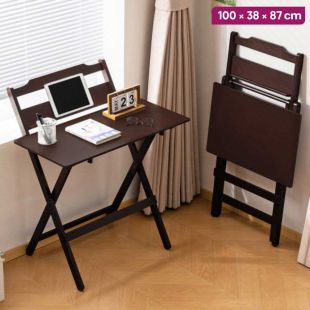 Foldable Moso Bamboo Study Table 100 × 38 × 87 cm