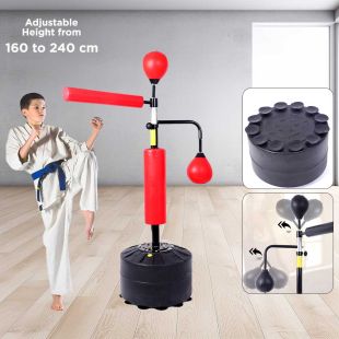 Vertical Boxing Training Stand with Rotating Arms and Speed Balls