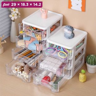 صندوق تخزين مكتبي 5 أدراج - أبيض