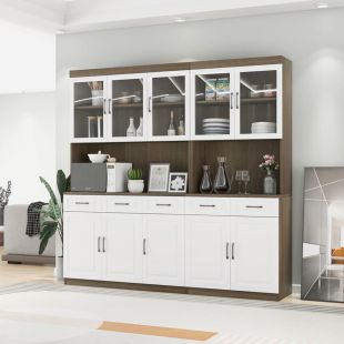 منظم مطبخ خشبي مع 5 أدراج وأبواب - 200 × 200 × 40 سم