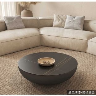 طاولة جانبية دائرية من الحجر الملبد 90 × 35 سم