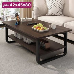 طاولة عصرية من الخشب المضغوط بإطار فولاذي 80 × 45 × 42 سم - بدون تركيب