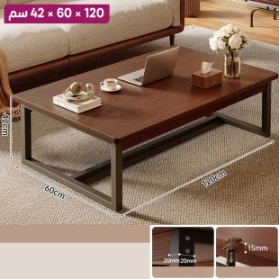 طاولة فاخرة من الخشب المضغوط بإطار فولاذي 120 × 60 × 42 سم - بدون تركيب
