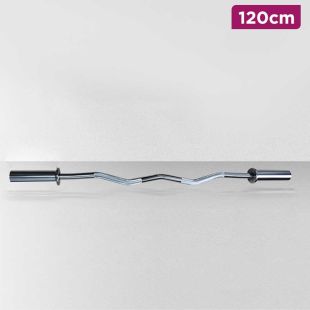 Curved Steel Barbell Bar - 120cm