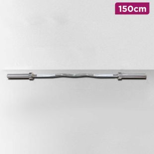 Curved Steel Barbell Bar - 150cm