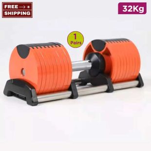 Adjustable Steel Dumbbell up to 32KG - 1 Pair