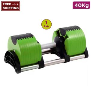 Adjustable Steel Dumbbell up to 40KG - 1 Pair Total 80kg