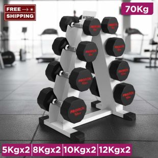 70KG Steel Dumbbell Set with 4-Layer Storage Stand