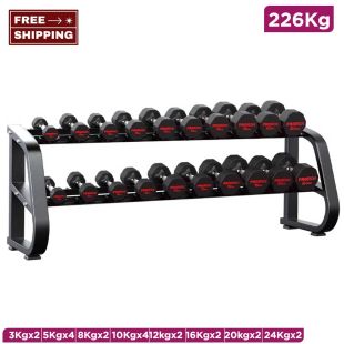226KG Dumbbell Set with Double-Layer Rack