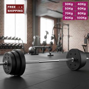 Steel Bar with Adjustable Weight Plates 180 Cm