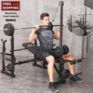 Full Training Station with Adjustable Bench and High Pull Bar