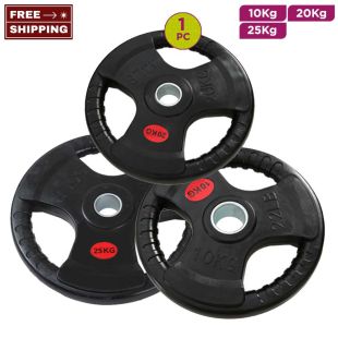 Rubber Coated Cast Iron Weight Plate with Small Hole - 1 Pcs