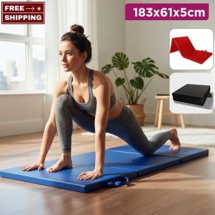 Foldable Leather Fitness Mat - 183×61×5 cm