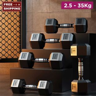 Hexagonal Steel Dumbbell with Comfortable Grip