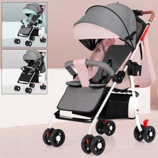 One-Click Folding Sit and Recline Baby Stroller with Cup Holder