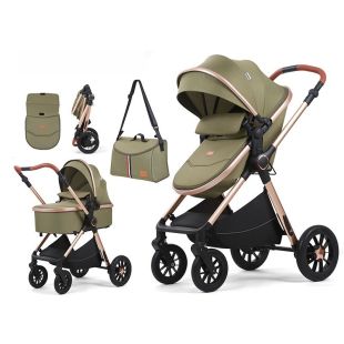 Multifunctional High-View Baby Stroller with Sleeping Basket