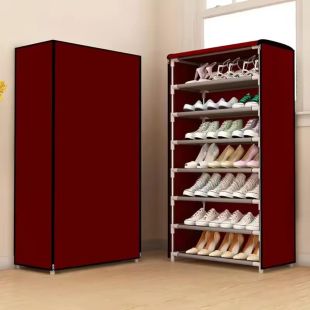 8 Layers Shoe Storage Cabinet Steel Frame