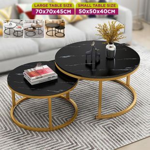 Set of 2 Nesting Round Side Tables