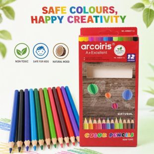 مجموعة أقلام تلوين A+ Excellent خشبية 12 لون من Arcoiris