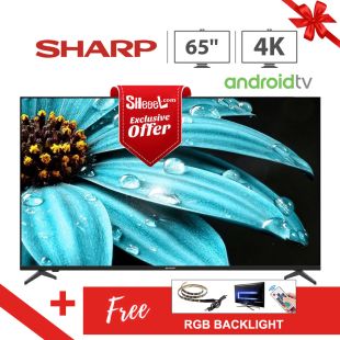 Sharp 65 Inch UHD 4K Android Smart TV  + Free RGB LED Strip with Remote Control
