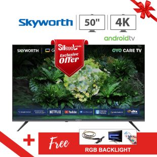 Skyworth 50 Inch UHD 4K Android Smart TV + Free RGB LED Strip with Remote Control